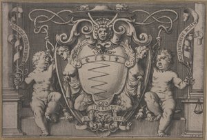 Escudo de Armas del Cardenal Filippo Sega de Agostino Carracci