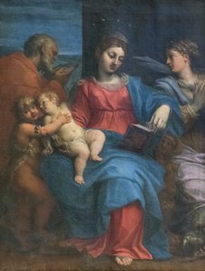 La Sagrada Familia con Santa Margarita de Agostino Carracci
