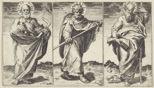 Santiago el Menor, Santiago el Mayor y Matías Cristo, María, Juan el Bautista y los Apóstoles (título de la serie)