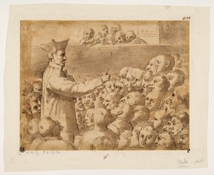 Caricatura de un sermón de Agostino Carracci