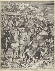 Crucifixión de Cristo (parte izquierda) de Agostino Carracci