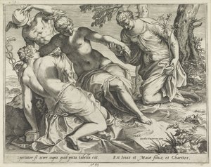 Mercurio y las Gracias de Agostino Carracci