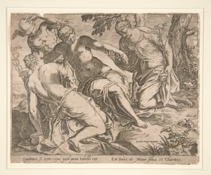 Mercurio y las Tres Gracias de Agostino Carracci