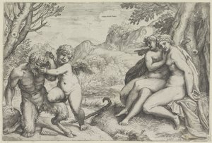 El amor lo conquista todo (título sobre el objeto) de Agostino Carracci