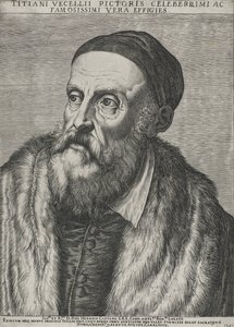 Retrato de Tiziano, 1587 (grabado en papel verjurado con marca de agua)