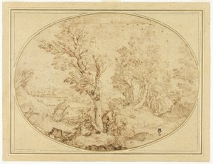 Descanso en la Huida a Egipto de Agostino Carracci