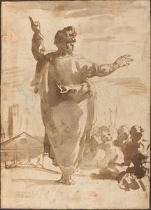 San Pablo predicando de Agostino Carracci
