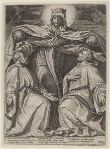La Madonna protegiendo a dos miembros de una cofradía
