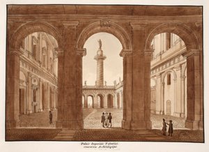El Palazzo Imperiali Valentini. Restauración arqueológica., 1833 de Agostino Tofanelli