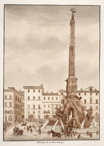 El obelisco de la Piazza Navona, 1833