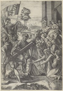 Cristo sucumbe al peso de la cruz Il Spasimo de Sicilia de Agostino Veneziano