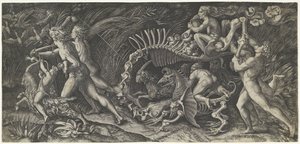 El cadáver
Lo stregozzo de Agostino Veneziano