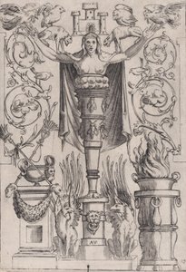 Panel ornamental, ca. 1514-36 de Agostino Veneziano