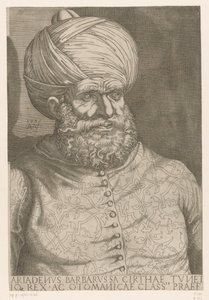 Retrato del almirante Khair ad-Din Barbarroja de Agostino Veneziano