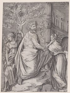 El hombre con una rama de laurel, ca. 1514-36 de Agostino Veneziano