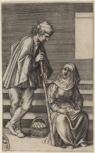 Campesino y Mujer del Huevo de Agostino dei Musi after Raphael