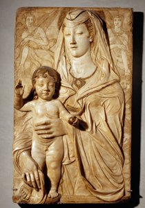 Virgen y niño entre dos ángeles Mármol. Rot. 5 ...