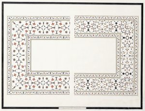 Especímenes de los mosaicos, de la tumba del emperador, c. 1815 de Agra School