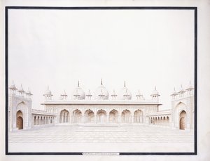La Moti Musjid en el Fuerte de Agra, c. 1815 de Agra School