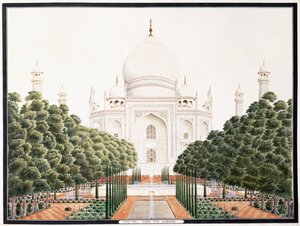 El Taj desde el jardín, c. 1815 de Agra School