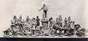 Monumento a los trabajadores (foto en b/n) de Aime Jules Dalou