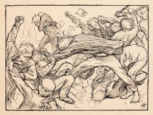 Pelea con los chicos de Toukola de Akseli Gallen-Kallela