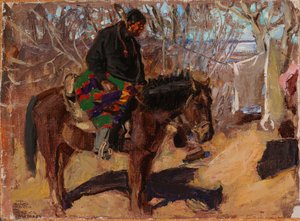 Indio americano a caballo de Akseli Gallen-Kallela