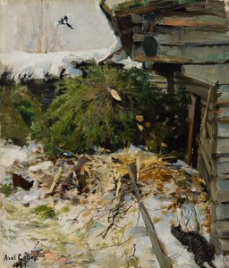 Abetos en un corral de Akseli Gallen-Kallela