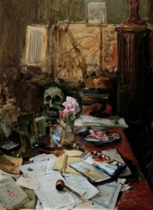 Mesa de trabajo en París de Akseli Valdemar Gallen Kallela