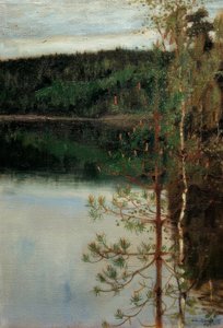 Vista de un lago de Akseli Valdemar Gallen Kallela