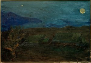 Tiendas de campaña a la luz de la luna de Akseli Valdemar Gallen Kallela