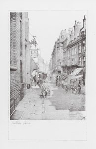London Lanes: Leather Lane (litografía)