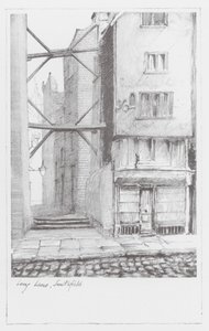London Lanes: Long Lane, Smithfield (litografía) de Alan Stapleton