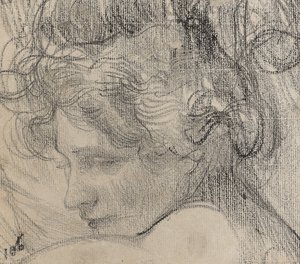 Cabeza de una mujer, c.1890 de Albert de Belleroche