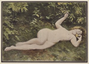 Una hija de Eva (litografia en color) de Albert Auguste Fourie