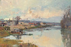 El Sena en Port Marly (óleo sobre lienzo) de Albert Charles Lebourg