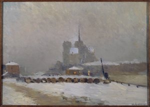 Notre-Dame de París, efecto de nieve, atardecer, hacia 1897 (óleo) de Albert Charles Lebourg