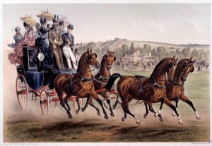 Carruaje de correos, el regreso de las carreras. Impresión de Albert Adam siglo XIX. París, Museo Carnavalet de Albert Adam