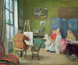 Renoir pintando a su familia, Rue Caulaincourt