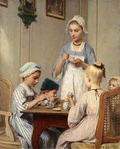 Niños en el desayuno, 1879 de Albert Anker
