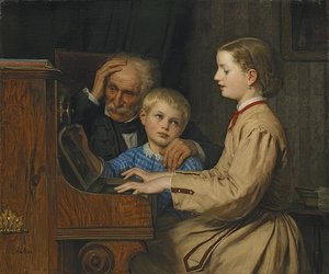 La canción de la patria, 1874 de Albert Anker