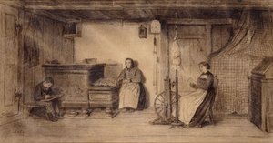 En el salón de la granja de Albert Anker