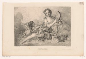 Muse Erato con putto y pandereta La muse Erato (Colección Richard Wallace) (título sobre objeto) de Albert Ardail