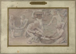 Boceto para la Salle des Fêtes del Hôtel de Ville de París: Fruits, entre 1889 y 1895 (óleo sobre papel) de Albert Aublet