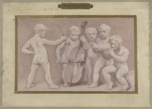 Boceto para la Salle des Fêtes del Hôtel de Ville de París: Música, entre 1889 y 1895 (óleo sobre lápiz, papel) de Albert Aublet