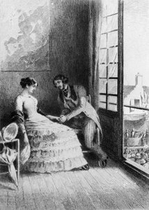 Ilustración de la novela "Madame Bovary" de Gustave Flaubert (1821-1880). Ilustración de Albert Fourie (1854-1937) de Albert Auguste Fourie