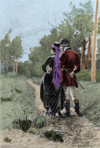 Ilustración de la novela "Madame Bovary" de Gustave Flaubert (1821-1880). Ilustración de Albert Fourie (1854-1937)