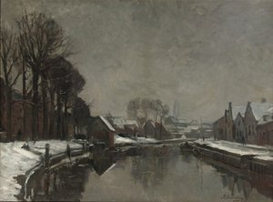 Una ciudad belga en invierno, 1912 de Albert Baertsoen
