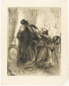 Duelo, placa cinco de Mujer de Albert Besnard