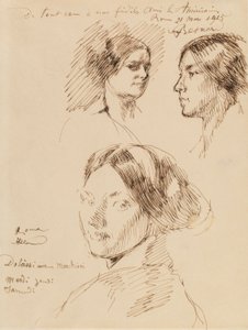 Tres cabezas retrato de mujer de Albert Besnard